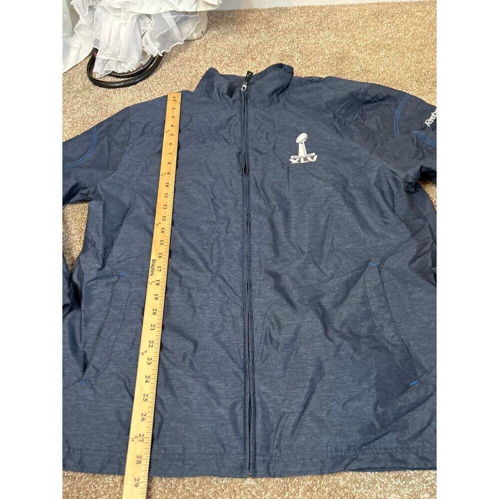 Reebok Texas Blue SUPER BOWL XLV WINDBREAKER JACKET 2/6/2011 SZ XL embroidered - Picture 7 of 10